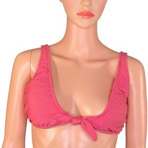 Time and Tru NWT Coral Bikini Top Womens Size Medium 8 - 10 Adjustable Straps